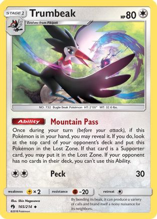 SM  Lost Thunder  165/214 Trumbeak  - Uncommon
