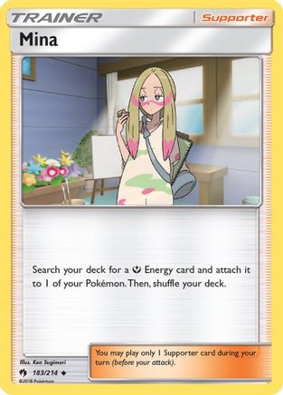 SM  Lost Thunder  183/214 Mina  - Reverse Holofoil - Uncommon