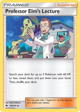 SM  Lost Thunder  188/214 Professor Elm's Lecture  - Reverse Holofoil - Uncommon