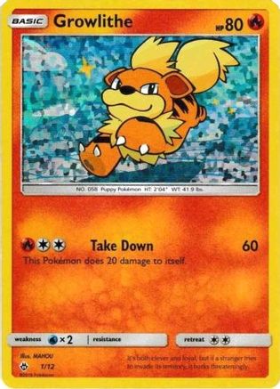 McDonalds Promos 2018 /12 Growlithe - 1/12  - Holofoil - Promo