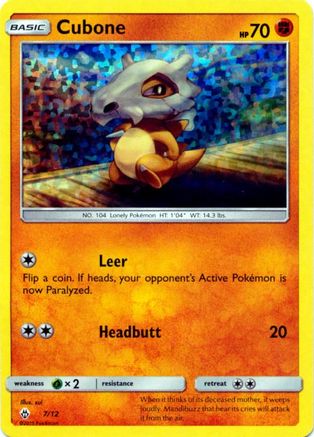 McDonalds Promos 2018 /012 Cubone - 7/12  - Holofoil - Promo