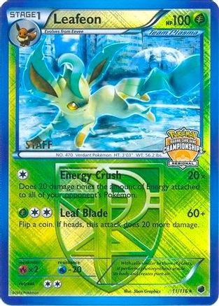 League & Championship Cards /116 Leafeon - 11/116 (Regional Championships) [Staff]  - Reverse Holofoil - Promo
