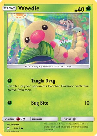 SM  Team Up  002/181 Weedle (2)  - Reverse Holofoil - Common