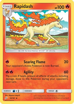 SM  Team Up  018/181 Rapidash  - Uncommon