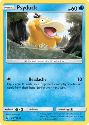 SM  Team Up  026/181 Psyduck  - Reverse Holofoil - Common