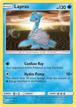 SM  Team Up  031/181 Lapras  - Reverse Holofoil - Rare