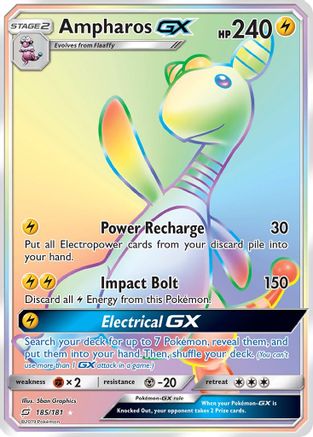 SM  Team Up  185 Ampharos GX (Secret)  - Holofoil - Secret Rare