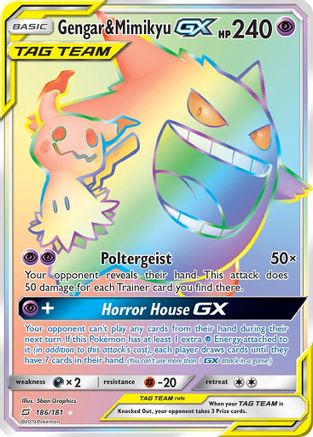 SM  Team Up  186 Gengar & Mimikyu GX (Secret)  - Holofoil - Secret Rare