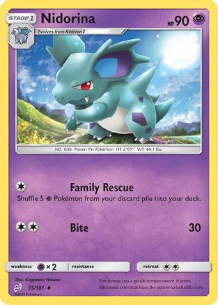 SM  Team Up  055/181 Nidorina  - Reverse Holofoil - Uncommon