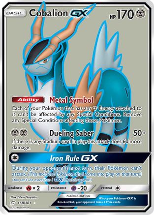 SM  Team Up  168 Cobalion GX (Full Art)  - Holofoil - Ultra Rare