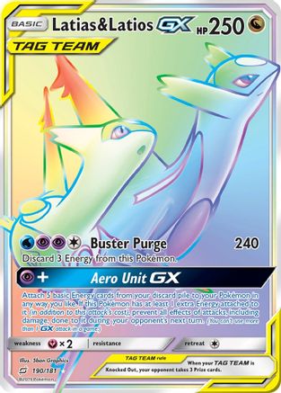 SM  Team Up  190 Latias & Latios GX (Secret)  - Holofoil - Secret Rare