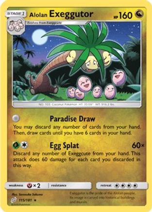 SM  Team Up  115/181 Alolan Exeggutor (115)  - Reverse Holofoil - Rare
