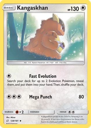 SM  Team Up  128/181 Kangaskhan  - Reverse Holofoil - Uncommon