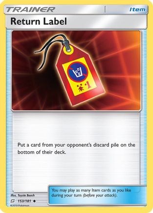 SM  Team Up  153 Return Label  - Reverse Holofoil - Uncommon