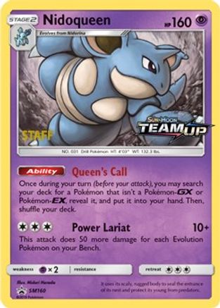 SM Promos  Nidoqueen - SM160 (Prerelease) [Staff]  - Holofoil - Promo