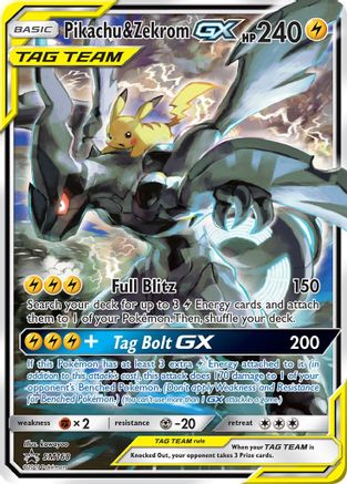 SM Promos  SM168 Pikachu & Zekrom GX  - Holofoil - Promo