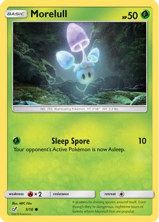 Detective Pikachu  003/18 Morelull (Holo Common)  - Holofoil - Common