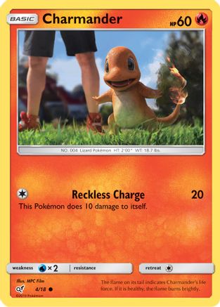 Detective Pikachu  004/18 Charmander (Holo Common)  - Holofoil - Common