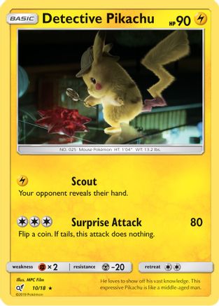 Detective Pikachu  010/18 Detective Pikachu  - Holofoil - Rare