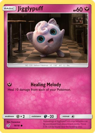 Detective Pikachu  014/18 Jigglypuff (Holo Common)  - Holofoil - Common