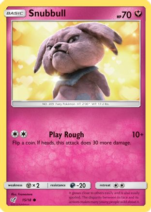 Detective Pikachu  015/18 Snubbull (Holo Common)  - Holofoil - Common