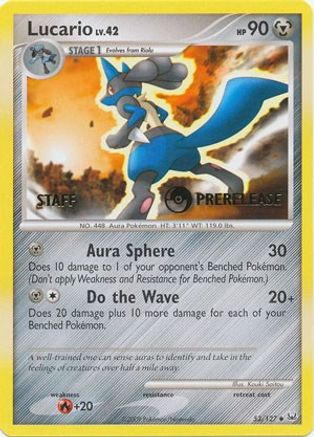 Diamond and Pearl Promos /127 Lucario - 53/127 (Prerelease) [Staff]  - Promo