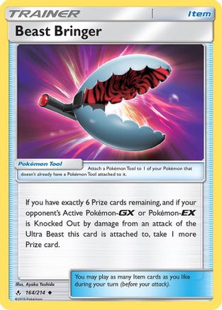 SM  Unbroken Bonds  164 Beast Bringer  - Reverse Holofoil - Uncommon