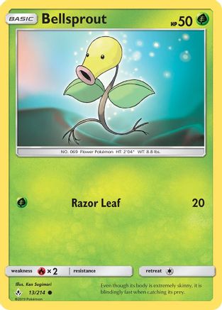 SM  Unbroken Bonds  013 Bellsprout  - Reverse Holofoil - Common