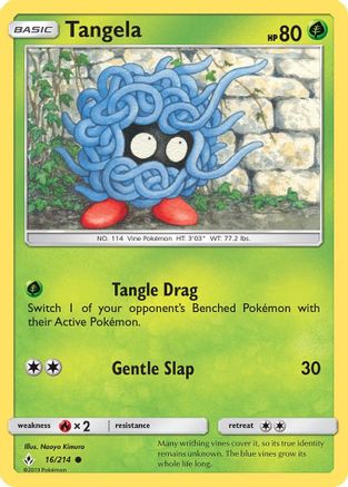 SM  Unbroken Bonds  016/214 Tangela  - Reverse Holofoil - Common