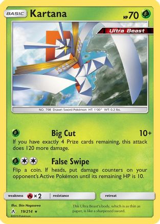 SM  Unbroken Bonds  019/214 Kartana  - Holofoil - Holo Rare
