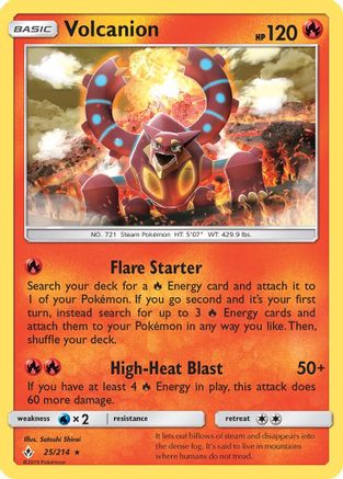SM  Unbroken Bonds  025/214 Volcanion  - Holofoil - Holo Rare