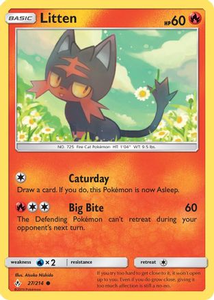 SM  Unbroken Bonds  027/214 Litten (27)  - Common