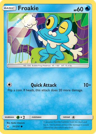 SM  Unbroken Bonds  051/214 Froakie  - Common