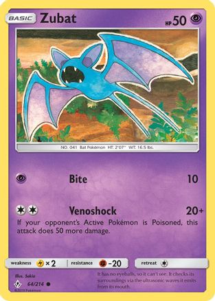 SM  Unbroken Bonds  064/214 Zubat  - Common