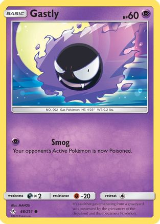 SM  Unbroken Bonds  068/214 Gastly (68)  - Common