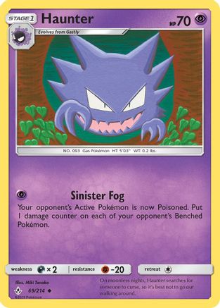 SM  Unbroken Bonds  069/214 Haunter  - Reverse Holofoil - Uncommon