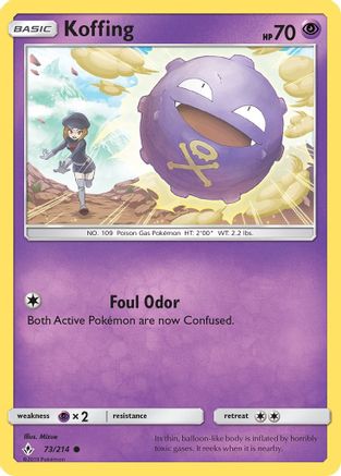 SM  Unbroken Bonds  073/214 Koffing  - Common