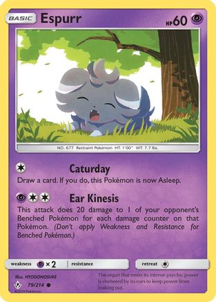 SM  Unbroken Bonds  079/214 Espurr  - Reverse Holofoil - Common