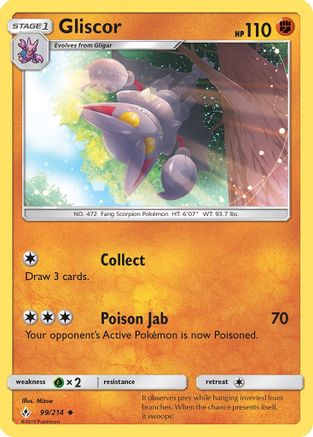 SM  Unbroken Bonds  099 Gliscor  - Reverse Holofoil - Uncommon