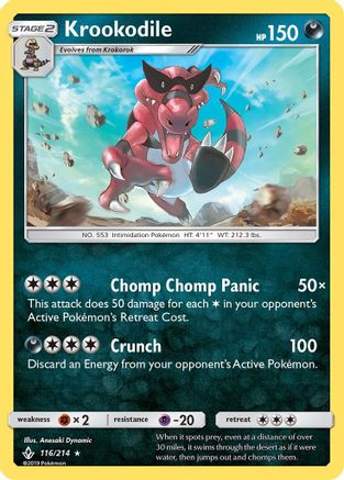 SM  Unbroken Bonds  116 Krookodile  - Rare