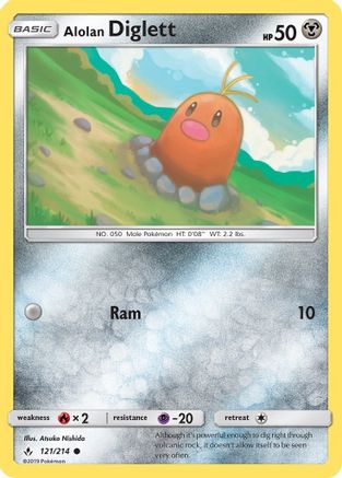 SM  Unbroken Bonds  121 Alolan Diglett  - Common