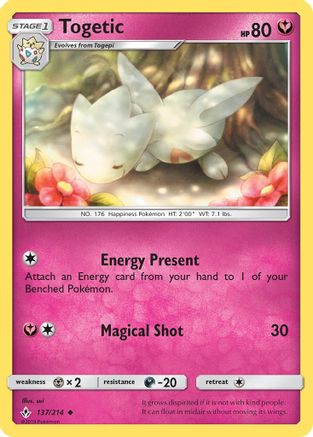 SM  Unbroken Bonds  137/214 Togetic  - Reverse Holofoil - Uncommon