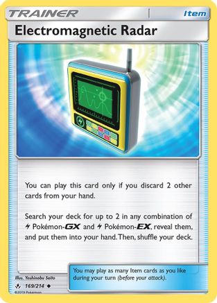 SM  Unbroken Bonds  169/214 Electromagnetic Radar  - Reverse Holofoil - Uncommon