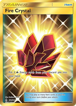 SM  Unbroken Bonds  231 Fire Crystal (Secret)  - Holofoil - Secret Rare