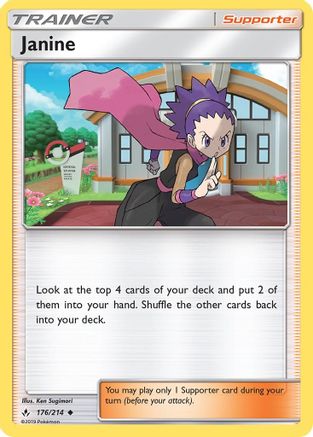 SM  Unbroken Bonds  176/214 Janine  - Reverse Holofoil - Uncommon