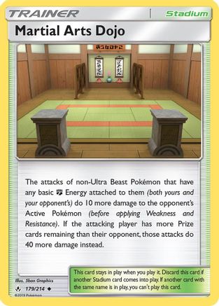 SM  Unbroken Bonds  179/214 Martial Arts Dojo  - Reverse Holofoil - Uncommon