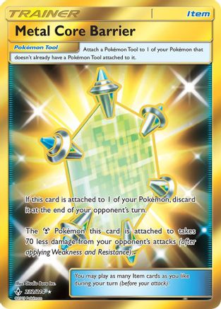 SM  Unbroken Bonds  232 Metal Core Barrier (Secret)  - Holofoil - Secret Rare