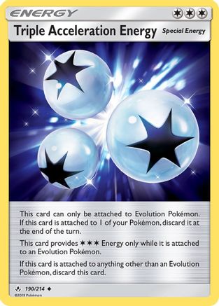 SM  Unbroken Bonds  190/214 Triple Acceleration Energy  - Uncommon