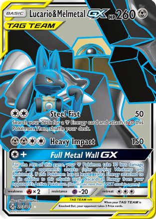 SM  Unbroken Bonds  203 Lucario & Melmetal GX (Full Art)  - Holofoil - Ultra Rare