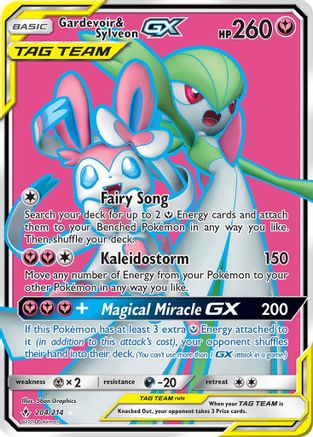 SM  Unbroken Bonds  204/214 Gardevoir & Sylveon GX (204) (Full Art)  - Holofoil - Ultra Rare